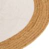 Braided White & Natural Jute & Cotton Area Rug - 150 cm