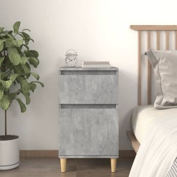 Concrete Grey Bedside Cabinet 40x35x70 cm - Stylish Storage