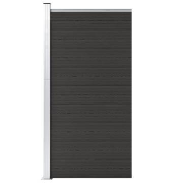 WPC Fence Panel 95x186 cm Black - Durable Garden Barrier