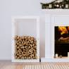 Firewood Rack White 60x25x100 cm Solid Wood Pine Colour white Size 60 x 25 x 100 cm 