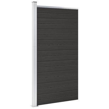 WPC Fence Panel 95x186 cm Black - Durable Garden Barrier