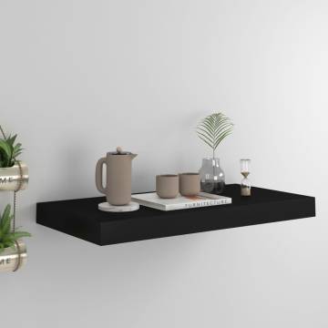 Stylish Black Floating Wall Shelf - 50x23 cm | HipoMarket