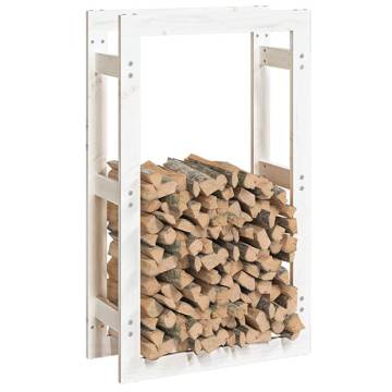 Firewood Rack White - Solid Pine | 60x25x100 cm | Hipo Market