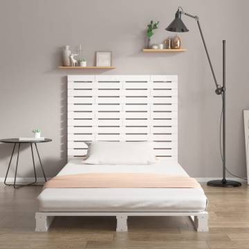 Elegant White Wall Headboard - Solid Pine Wood 96x3x91.5 cm