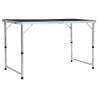 Foldable Camping Table Grey Aluminium 120x60 cm Colour grey Size 120 x 60 cm Quantity in Package 1 