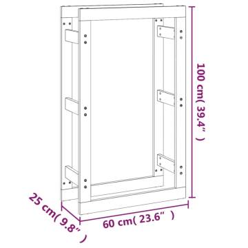 Firewood Rack White - Solid Pine | 60x25x100 cm | Hipo Market