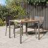 Garden Table 90x90x75 cm Poly Rattan and Acacia Wood Grey Colour grey Size 90 x 90 x 75 cm Quantity in Package 1 