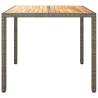 Garden Table 90x90 cm - Poly Rattan & Acacia Wood - Grey