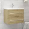 Sink Cabinet Sonoma Oak 60x38.5x48 cm Engineered Wood Colour sonoma oak Size 60 x 38.5 x 48 cm Number of 1 