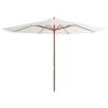 Outdoor Parasol with Wooden Pole 350 cm Sand White Colour sand white Quantity in Package 1 