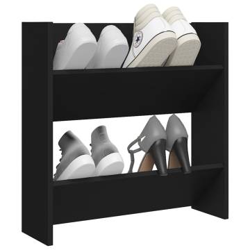 Wall Shoe Cabinet Black 60x18x60 cm | Hipomarket UK