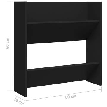 Wall Shoe Cabinet Black 60x18x60 cm | Hipomarket UK