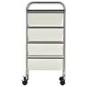 4-Drawer Mobile Storage Trolley - White Plastic | HipoMarket UK