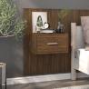 Wall-mounted Bedside Cabinet in Brown Oak | Hipomarket