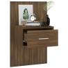 Wall-mounted Bedside Cabinet in Brown Oak | Hipomarket