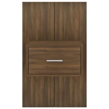 Wall-mounted Bedside Cabinet in Brown Oak | Hipomarket