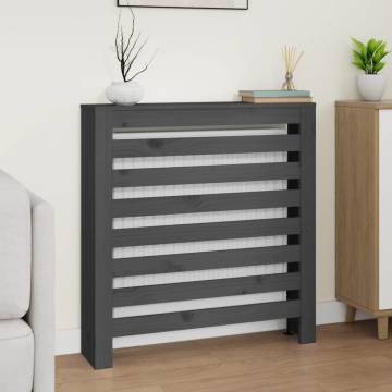 Grey Radiator Cover - Solid Wood Pine 79.5x19x84 cm