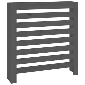 Grey Radiator Cover - Solid Wood Pine 79.5x19x84 cm