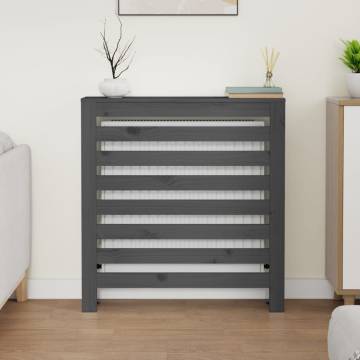 Grey Radiator Cover - Solid Wood Pine 79.5x19x84 cm