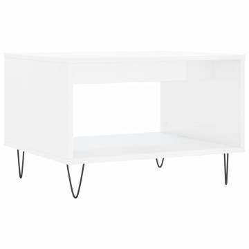 Elegant High Gloss White Coffee Table - 60x50x40 cm