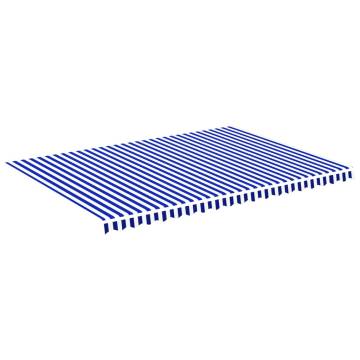 Replacement Awning Fabric Blue & White 5x3.5m - Durable & Stylish