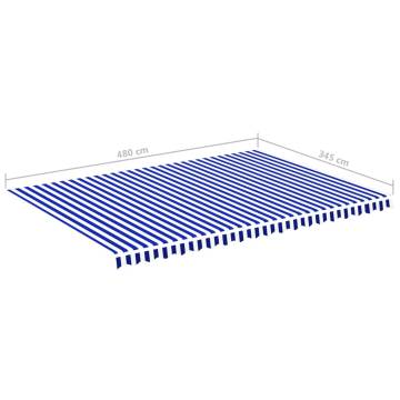 Replacement Awning Fabric Blue & White 5x3.5m - Durable & Stylish