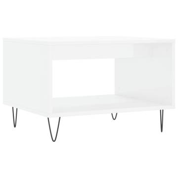 Elegant High Gloss White Coffee Table - 60x50x40 cm