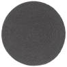 Handmade Dark Grey Cotton Placemats - 4 pcs Round 38 cm