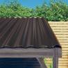 Roof Panels 12 pcs Powder-coated Steel Brown 100x36 cm Colour brown Size 100 x 36 cm Quantity in Package 12 