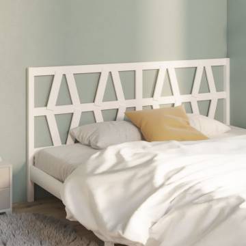 Stylish White Bed Headboard - Solid Pine Wood | Hipomarket