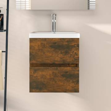 Sink Cabinet Smoked Oak - Stylish Bathroom Storage | Hipo Market