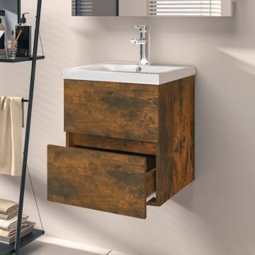 Sink Cabinet Smoked Oak - Stylish Bathroom Storage | Hipo Market