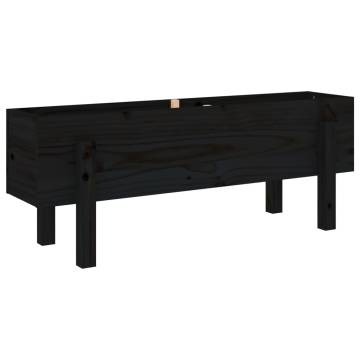 Garden Raised Bed Black - Solid Pine 101x30x38 cm