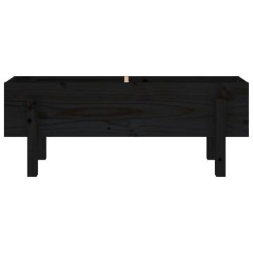 Garden Raised Bed Black - Solid Pine 101x30x38 cm