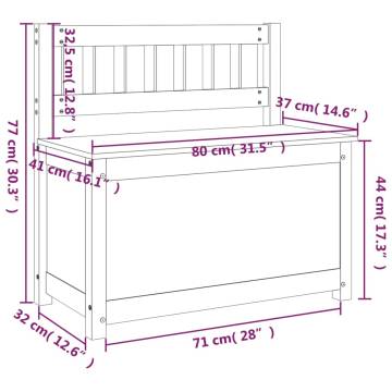 Classic White Pine Bench 80x41x77 cm | Hipo Market