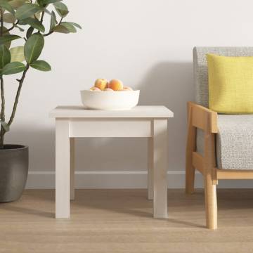 Elegant White Coffee Table - 35x35x30 cm Solid Pine Wood