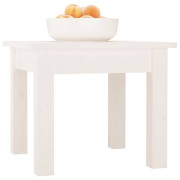 Elegant White Coffee Table - 35x35x30 cm Solid Pine Wood