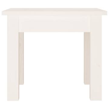 Elegant White Coffee Table - 35x35x30 cm Solid Pine Wood