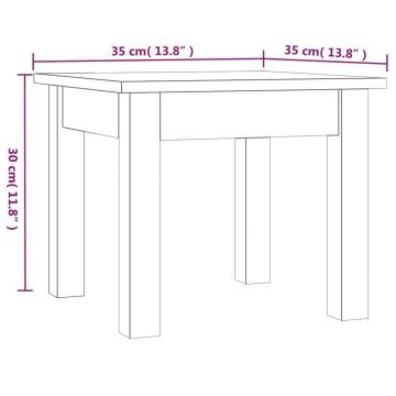 Elegant White Coffee Table - 35x35x30 cm Solid Pine Wood