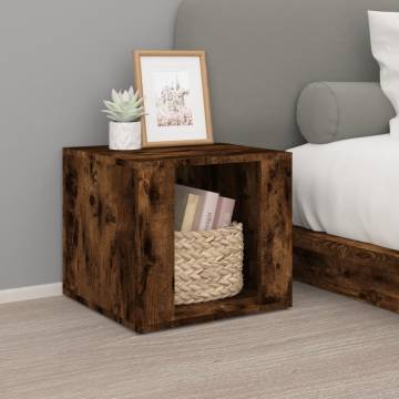 Stylish Smoked Oak Bedside Table | 41x40x36 cm | Hipomarket