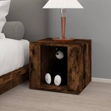 Stylish Smoked Oak Bedside Table | 41x40x36 cm | Hipomarket