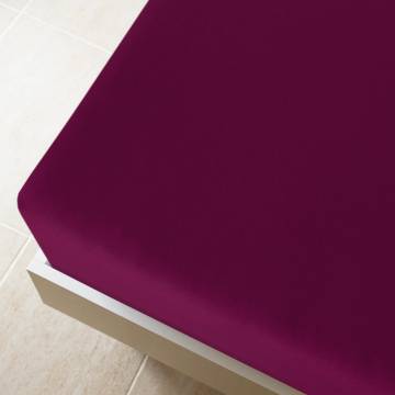 Jersey Fitted Sheet Bordeaux 90x200 cm - Soft Cotton Bedding