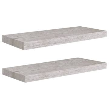 Floating Wall Shelves - 2 pcs Concrete Grey - Stylish Storage