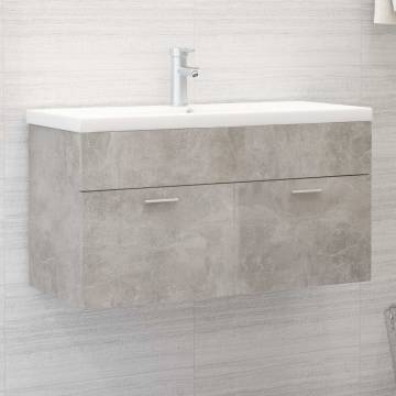 Concrete Grey Sink Cabinet - Stylish Bathroom Storage Solution