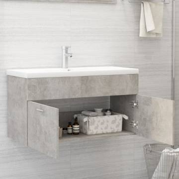 Concrete Grey Sink Cabinet - Stylish Bathroom Storage Solution