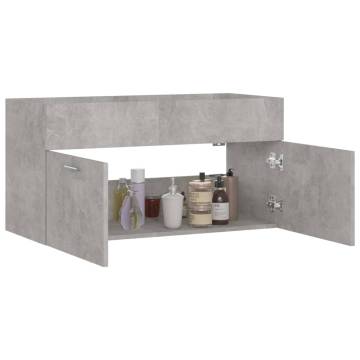 Concrete Grey Sink Cabinet - Stylish Bathroom Storage Solution