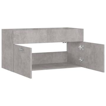 Concrete Grey Sink Cabinet - Stylish Bathroom Storage Solution