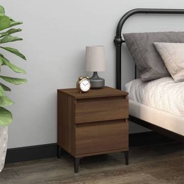 2 PCS Brown Oak Bedside Cabinets | Stylish & Functional