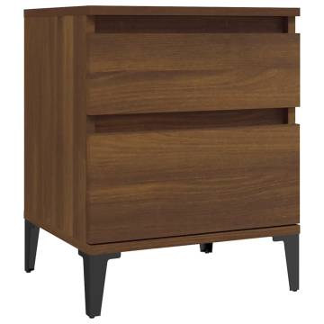 2 PCS Brown Oak Bedside Cabinets | Stylish & Functional