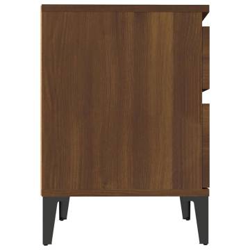 2 PCS Brown Oak Bedside Cabinets | Stylish & Functional